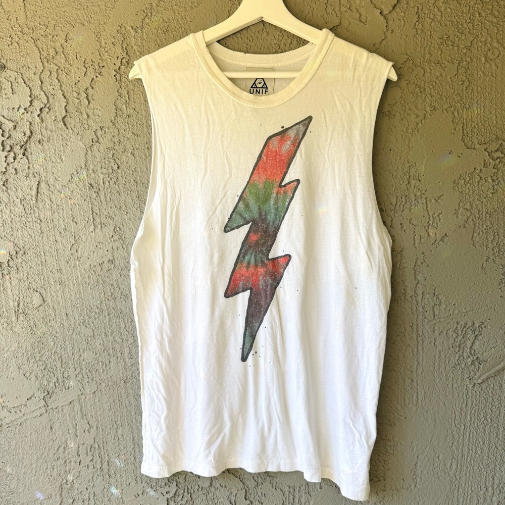 ⚡️🌈 Rare Unif Lightning Bolt Muscle Tee! 🌈⚡️ - Picture 3 of 8